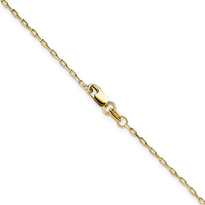 24 Inch 14K Yellow Gold 1.4mm D/C Open Long Link Cable Chain Necklace