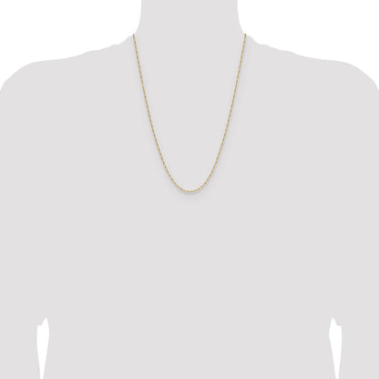 24 Inch 14K Yellow Gold 1.4mm D/C Open Long Link Cable Chain Necklace