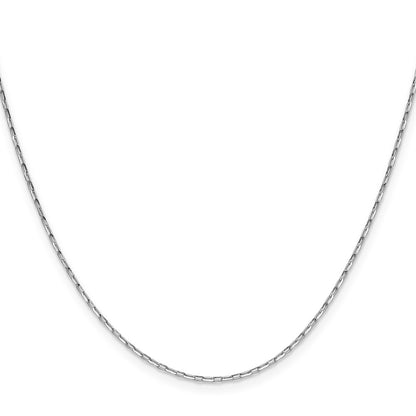 22 Inch 14K White Gold 1.4mm D/C Open Long Link Cable Chain Necklace