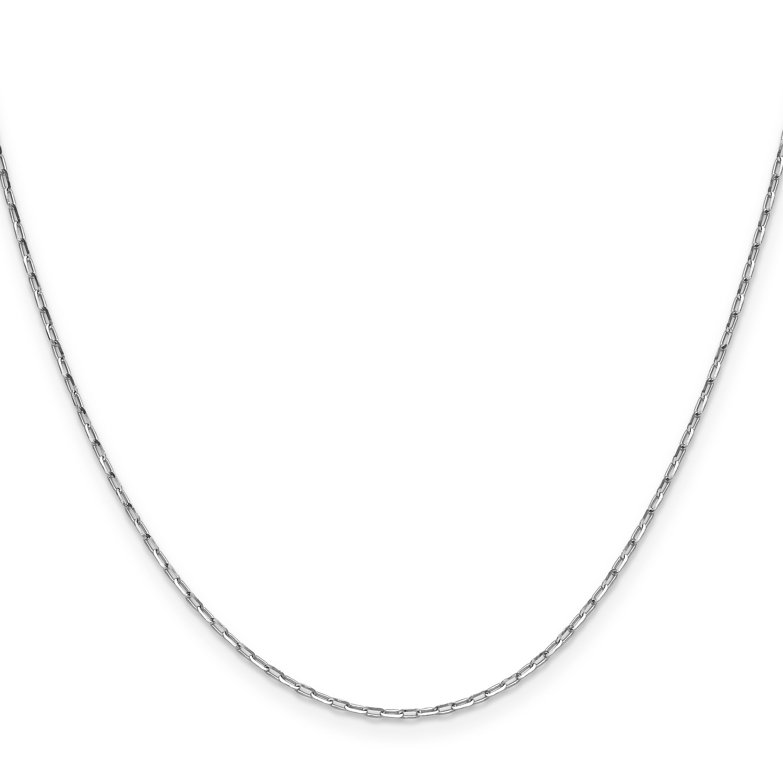 2 Inch 14K White Gold 1.4mm D/C Open Long Link Cable Chain Necklace