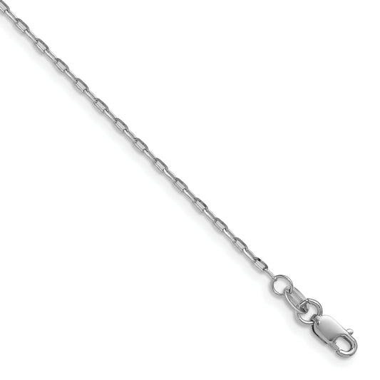 24 Inch 14K White Gold 1.4mm D/C Open Long Link Cable Chain Necklace