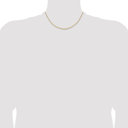 16 Inch 14K Yellow Gold 1.75mm D/C Open Long Link Cable Chain Necklace