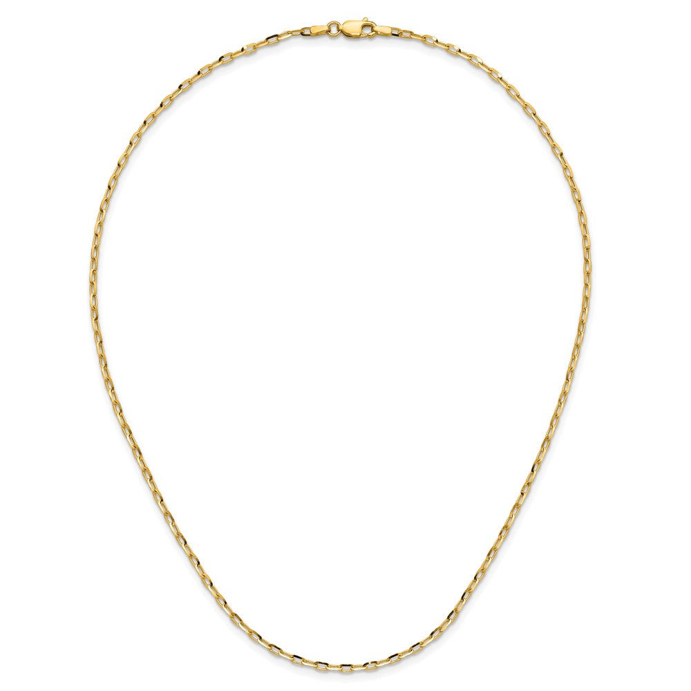 22 Inch 14K Yellow Gold 2.3mm D/C Open Long Link Cable Chain Necklace