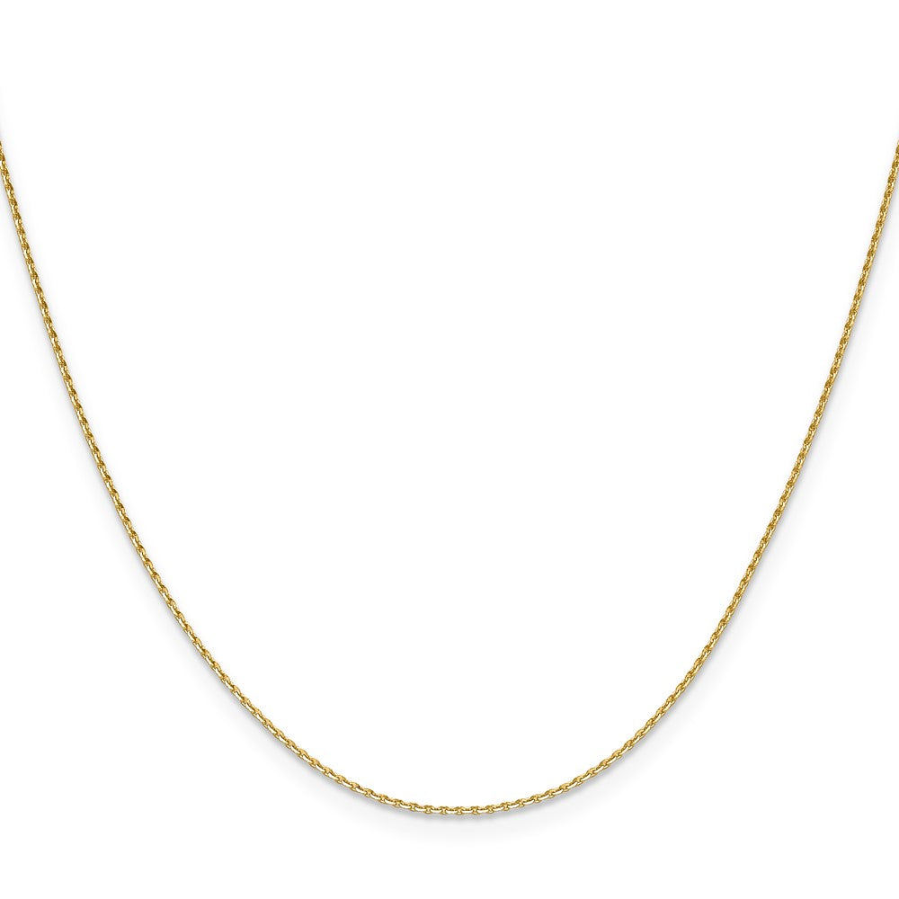 24 Inch 14K Yellow Gold 1mm D/C Oval Link Chain Necklace