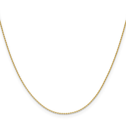 2 Inch 14K Yellow Gold 1mm D/C Oval Link Chain Necklace