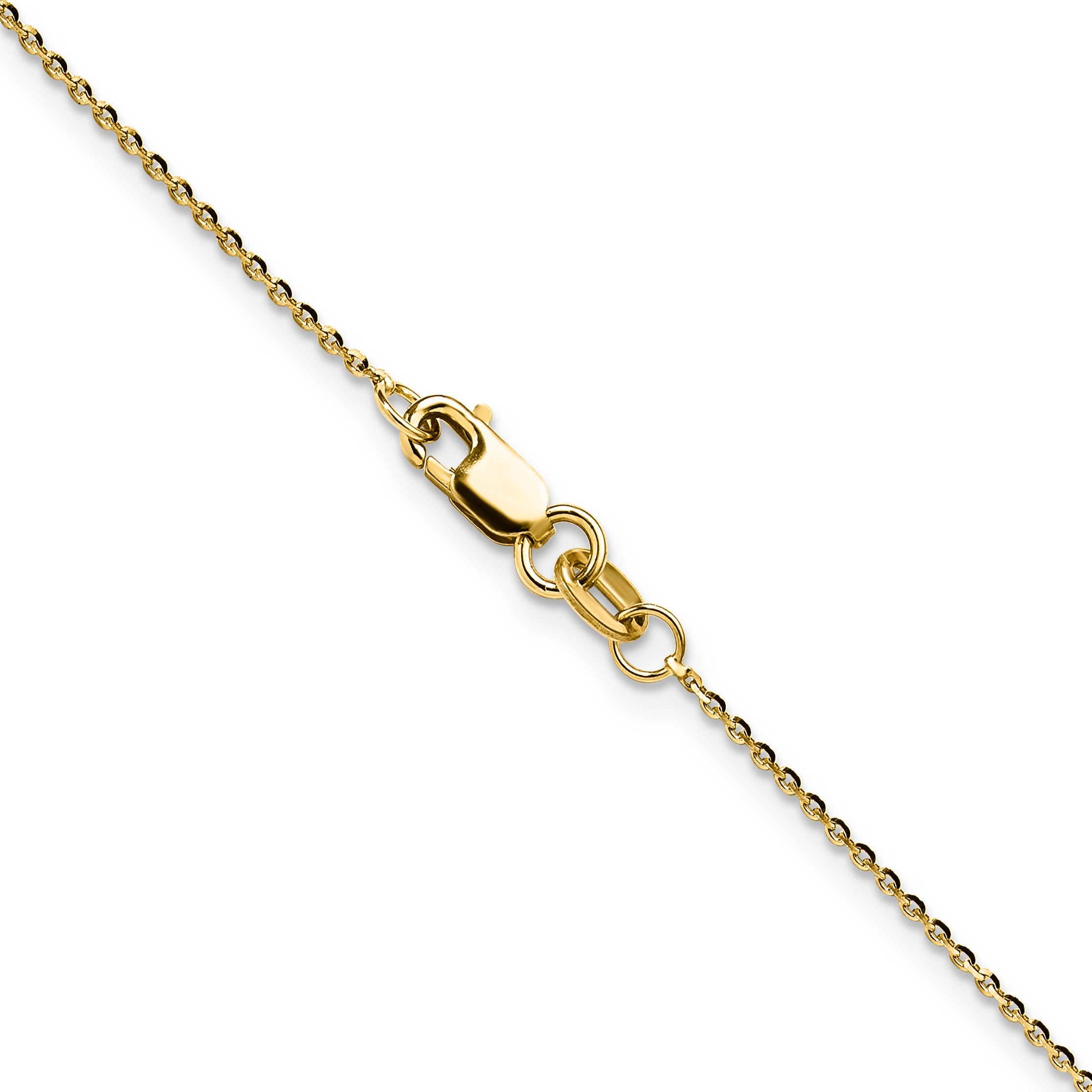 2 Inch 14K Yellow Gold 1mm D/C Oval Link Chain Necklace