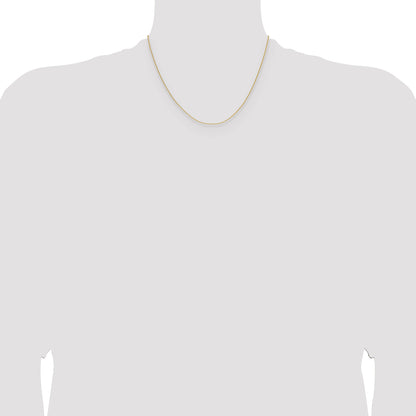 18 Inch 14K Yellow Gold 1mm D/C Oval Link Chain Necklace