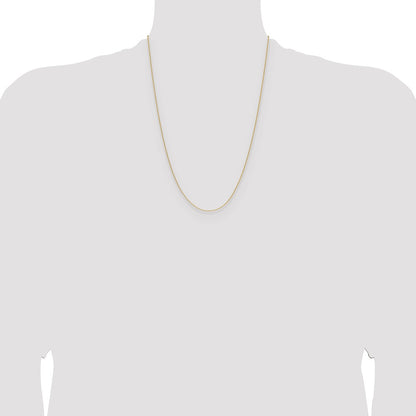 24 Inch 14K Yellow Gold 1mm D/C Oval Link Chain Necklace