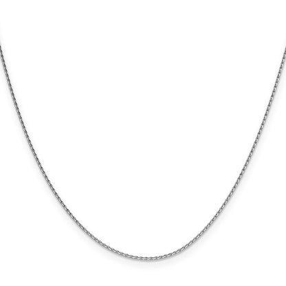 16 Inch 14K White Gold 1mm D/C Oval Link Chain Necklace