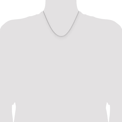 18 Inch 14K White Gold 1mm D/C Oval Link Chain Necklace