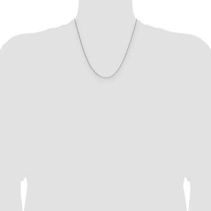 2 Inch 14K White Gold 1mm D/C Oval Link Chain Necklace