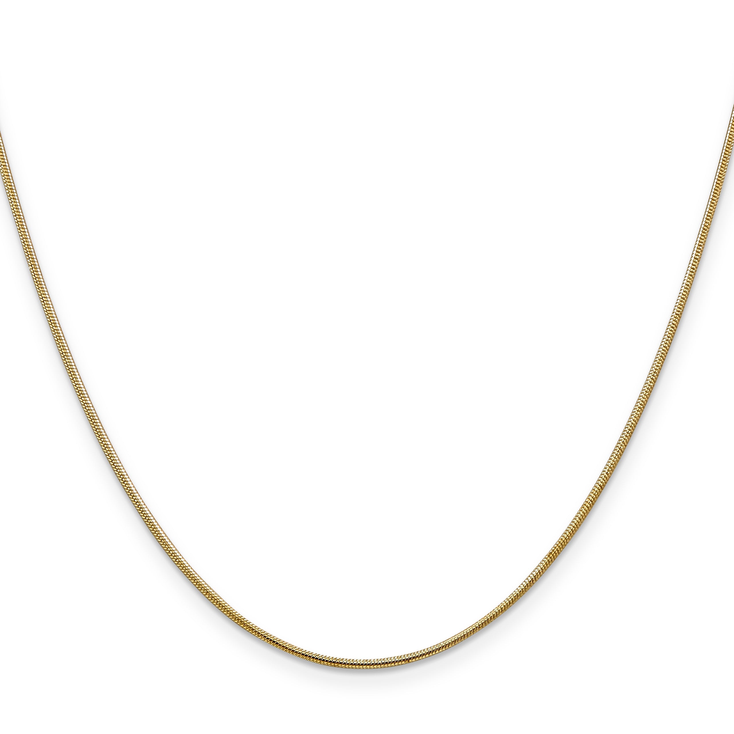 18 Inch 14K 1mm Round Snake Chain Necklace