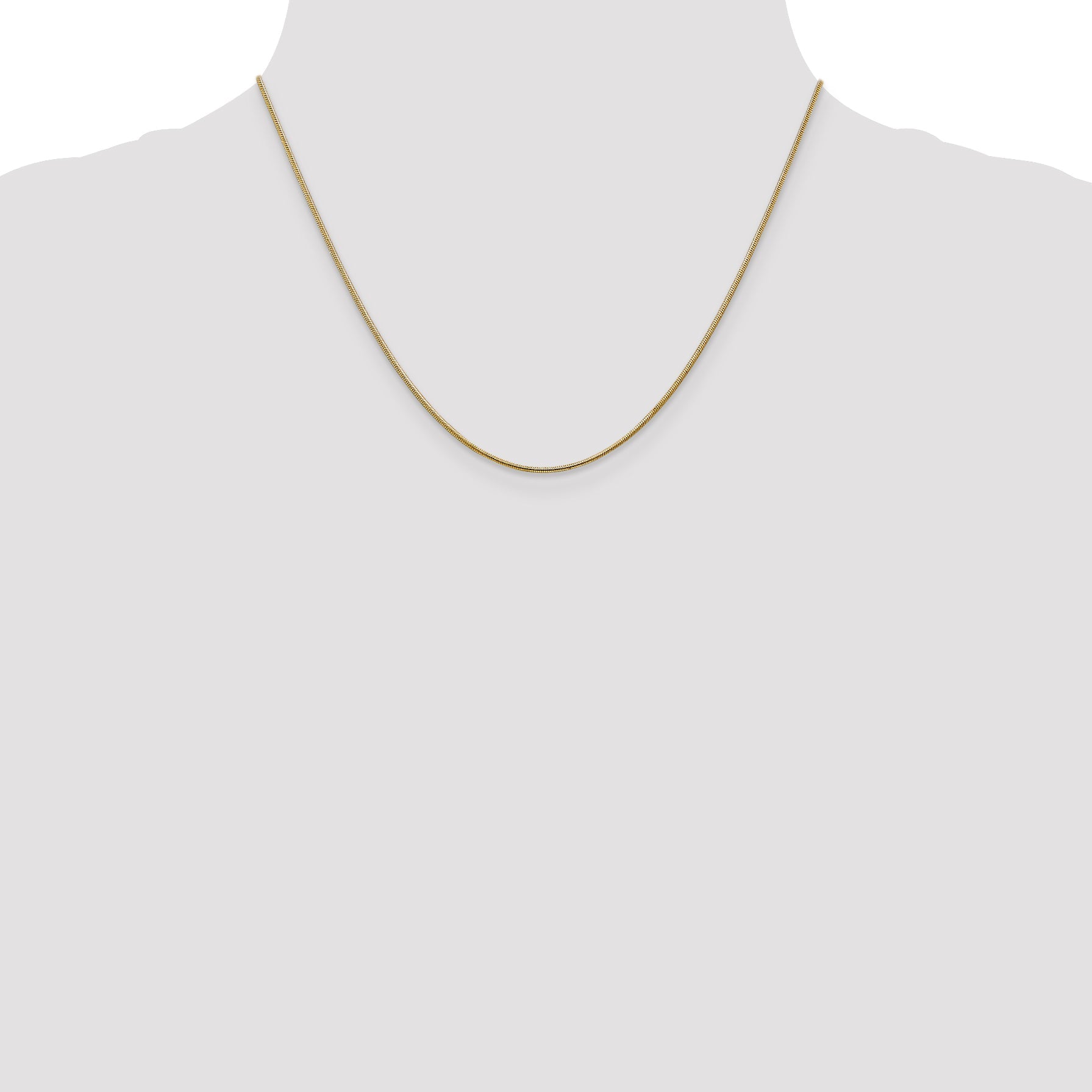 18 Inch 14K 1mm Round Snake Chain Necklace