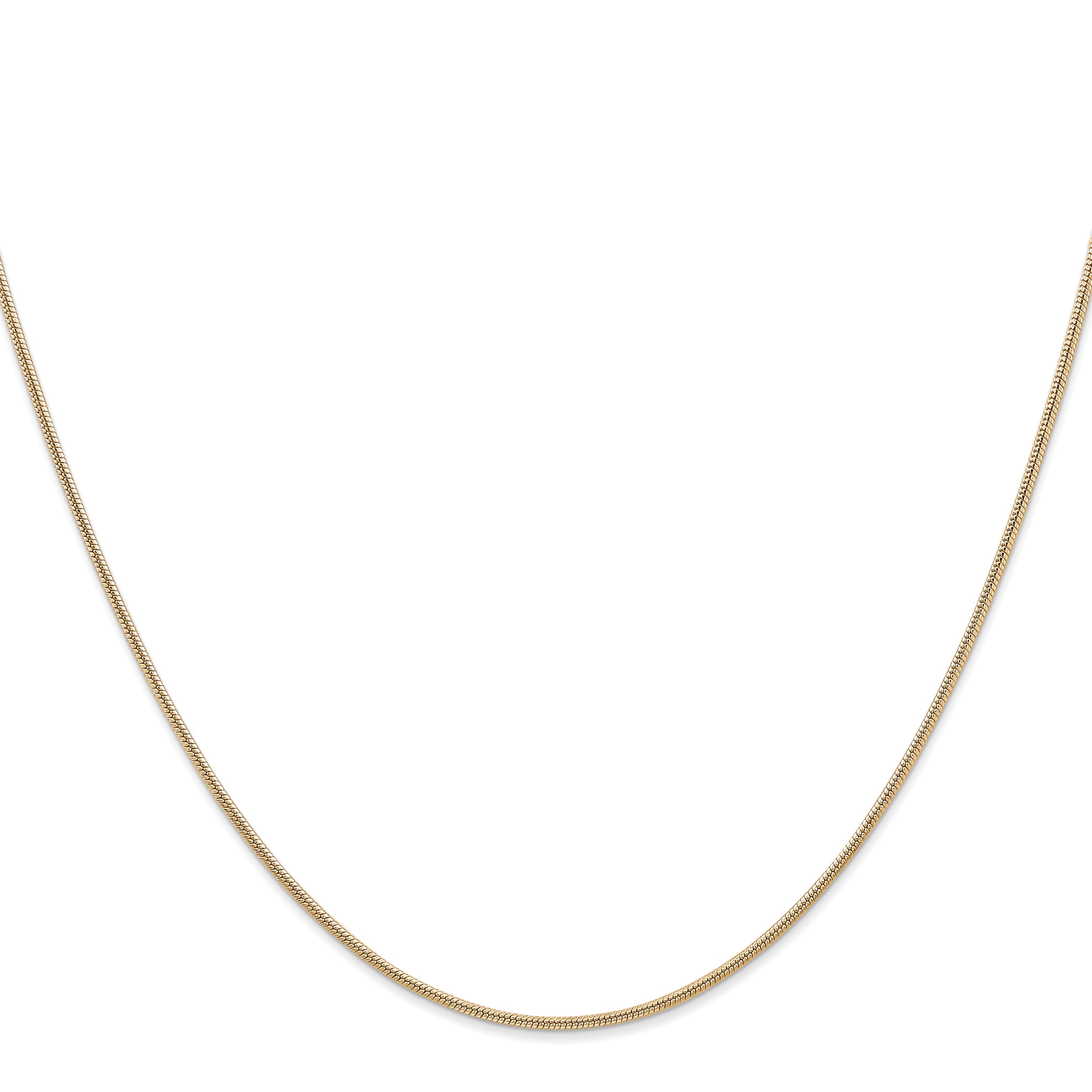 18 Inch 14K 1.3mm Round Snake Chain Necklace