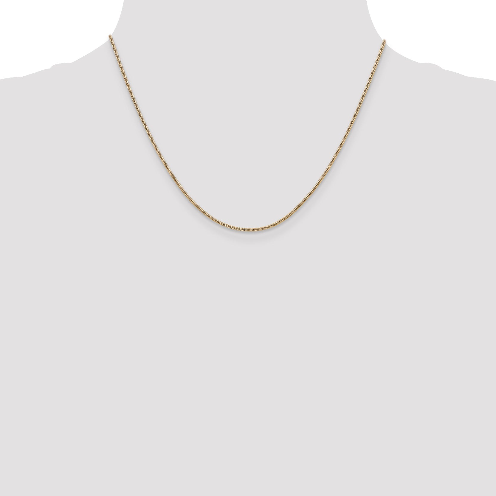 18 Inch 14K 1.3mm Round Snake Chain Necklace