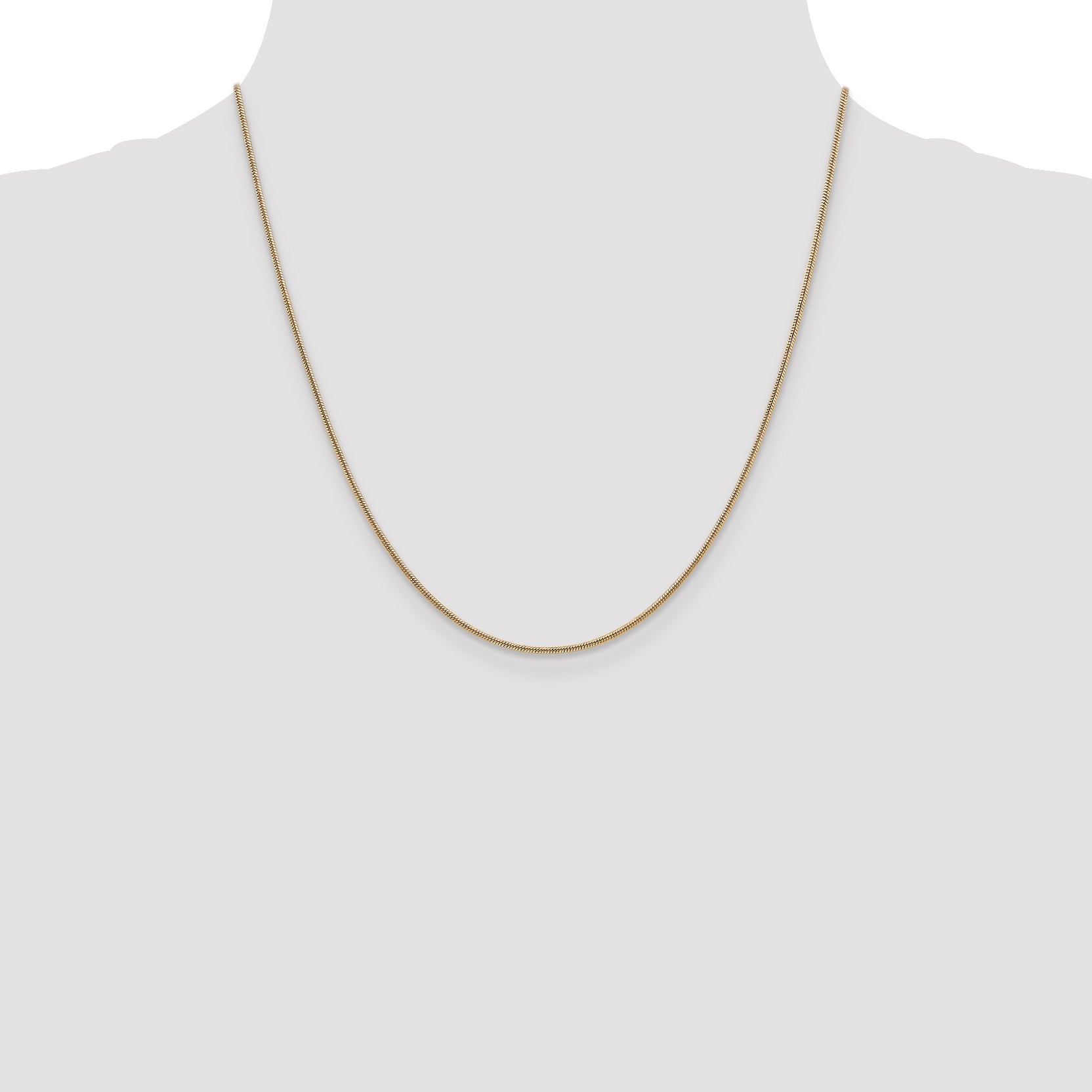 20 Inch 14K 1.3mm Round Snake Chain Necklace