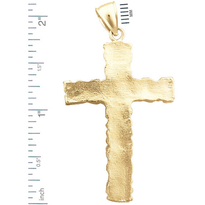 14K Gold Cross Nugget Pendant