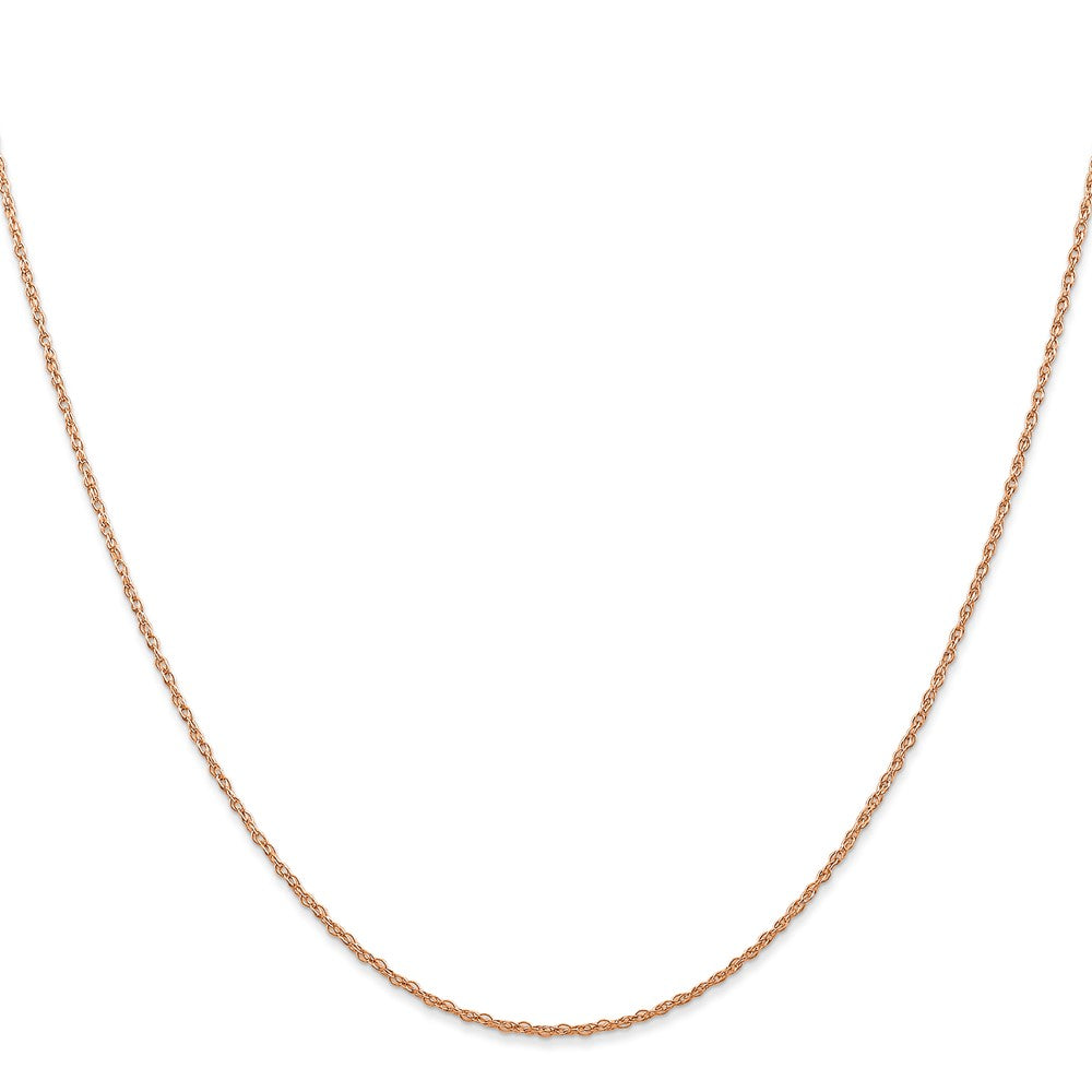 14K Rose Gold 20 Inch Carded .7mm Cable Rope With Spring Ring Clasp Chain Necklace