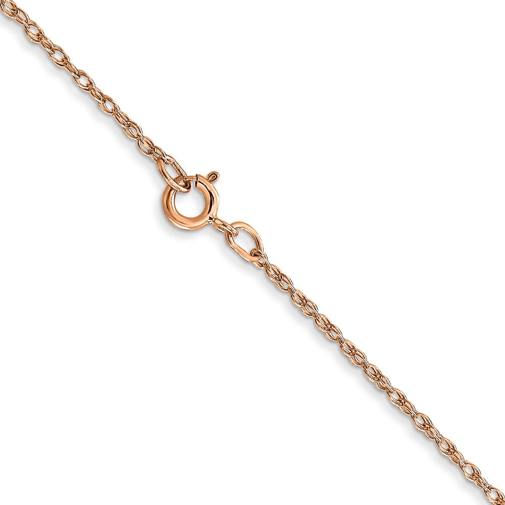 14K Rose Gold 20 Inch Carded .7mm Cable Rope With Spring Ring Clasp Chain Necklace