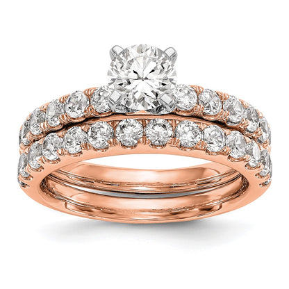 True Origin 14K Rose Gold 5/8 carat Lab Grown Diamond VS+ F+ Semi-Mount Peg Set Engagement Ring