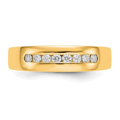 True Origin 14K Yellow Gold Men's 1/3 carat Lab Grown Diamond VS+ F+ Complete Channel Wedding Band Ring