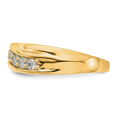 14K Yellow Gold Diamond Men's Wedding Band Ring (SI1-SI2)