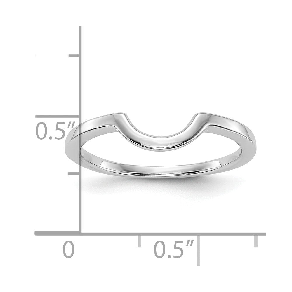 14K White Gold Contoured Wedding Band Ring