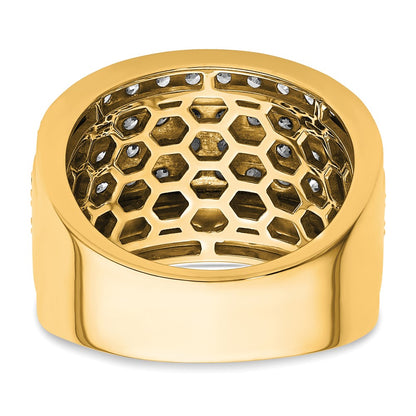 True Origin 14K Yellow Gold Men's 3 carat Lab Grown Diamond VS+ F+ Complete Heirloom Ring