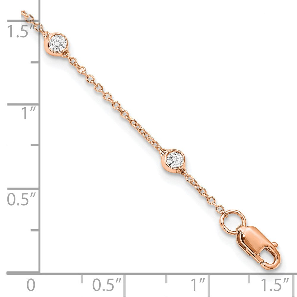 True Origin 14K Rose Gold 1/2 carat Lab Grown Diamond VS+ F+ Complete 9 Station 9 in Bracelet