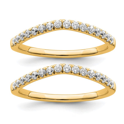 True Origin 14K Yellow Gold 1/2 carat Lab Grown Diamond VS+ F+ Set of Two Complete Wedding Band Rings