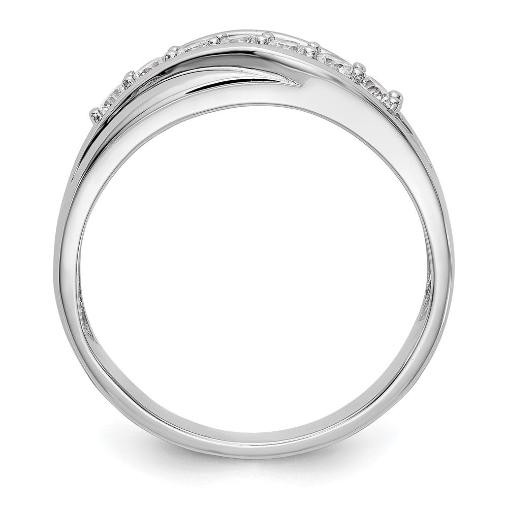 IBGoodman 14K White Gold 1/2 carat Lab Grown Diamond VS/SI+ G+ Seven Stone Complete Men's Ring