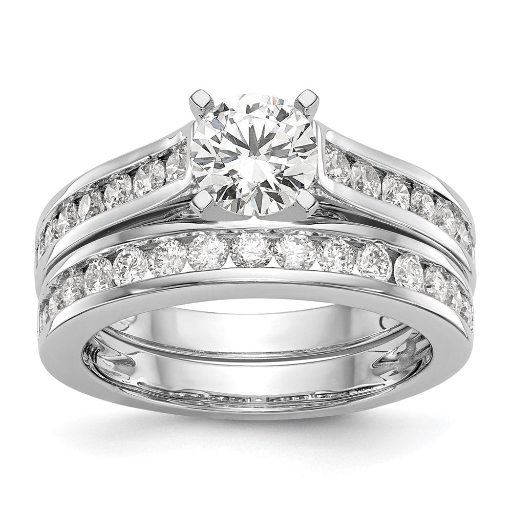14K White Gold Peg Set 1/3 carat Channel-set Diamond Semi-mount Engagement Ring