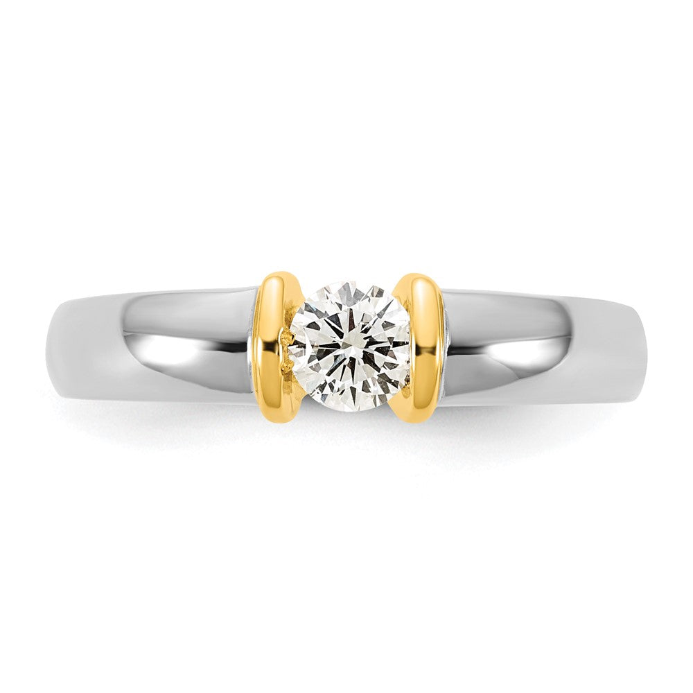 14K Two-Tone Gold .33ct Ladies Diamond Wedding Band Ring