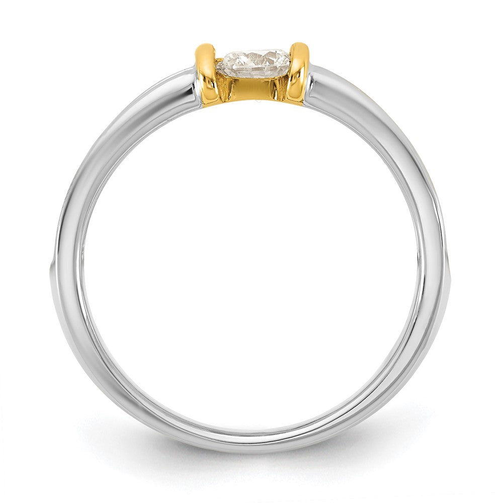 14K Two-Tone Gold .33ct Ladies Diamond Wedding Band Ring