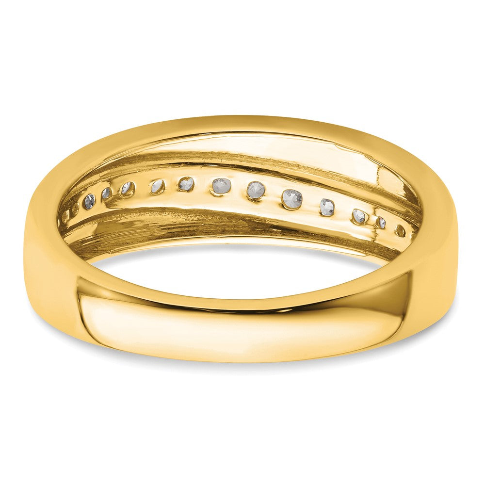 True Origin 14K Yellow Gold Men's 3/8 carat Lab Grown Diamond VS+ F+ Complete Wedding Band Ring