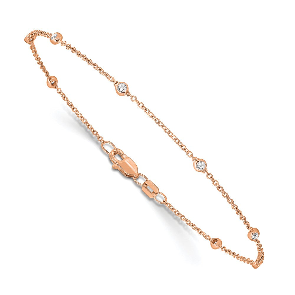 True Origin 14K Rose Gold 1/5 carat Lab Grown Diamond VS+ F+ Complete 9 Station 9 in Bracelet