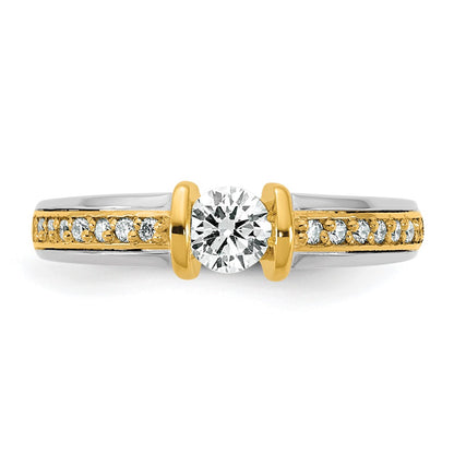 14K Two-Tone Gold .5ct Ladies Diamond Wedding Band Ring