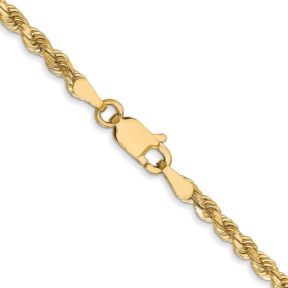 18 Inch 10K Yellow Gold 2.75mm Diamond Cut Rope Chain Necklace