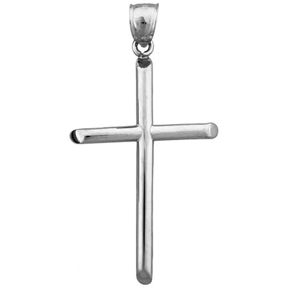 14K Gold 40MM Beveled Cross Pendant