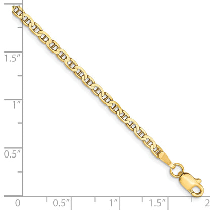 10 Inch 10K 2.4mm Flat Anchor Chain Anklet