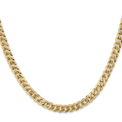 18 Inch 10K 5.75mm Flat Beveled Curb Chain Necklace