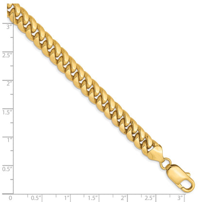 7 Inch 10K 7.3mm Semi-Solid Miami Cuban Chain Bracelet