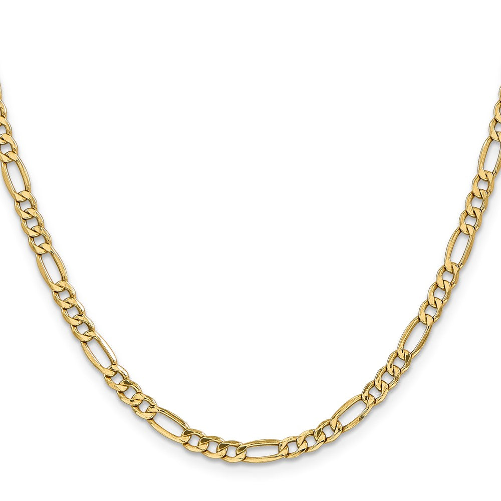 26 Inch 10K Yellow Gold 4.75mm Semi Solid Figaro Chain Necklace