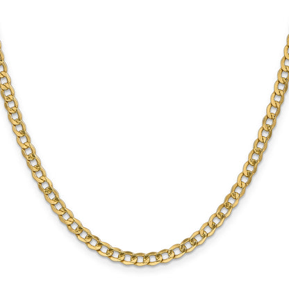 18 Inch 10K 4.3mm Semi-Solid Curb Chain Necklace