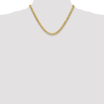 18 Inch 10K 6.5mm Semi-Solid Curb Chain Necklace