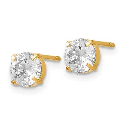14K Yellow Gold Cz Stud 5.0mm Earrings