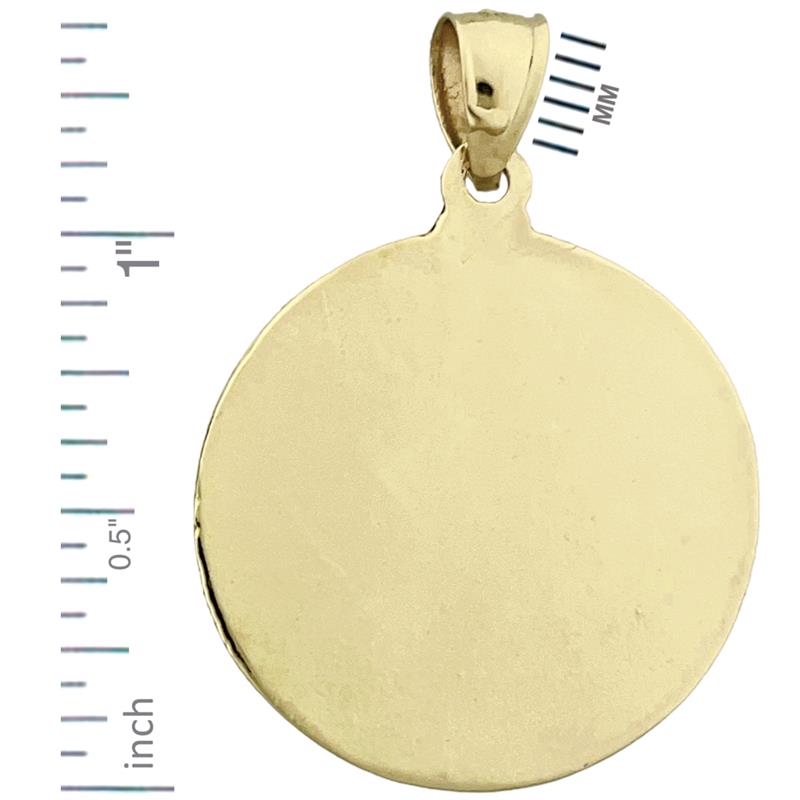 14K Gold 25MM Saint Christopher Protect Us Coin Medallion