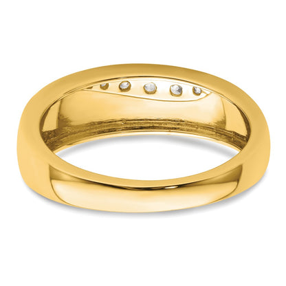 True Origin 14K Yellow Gold Men's 1/4 carat Lab Grown Diamond VS+ F+ Complete Wedding Band Ring