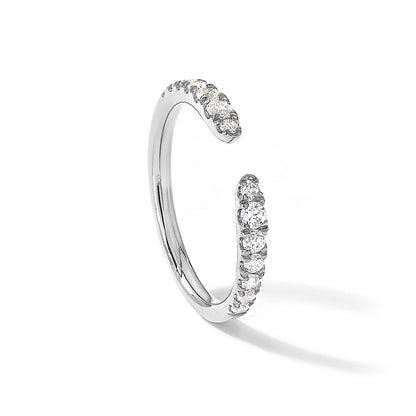 True Origin 14K White Gold 3/8 carat Lab Grown Diamond VS+ F+ Complete Wedding Band Ring