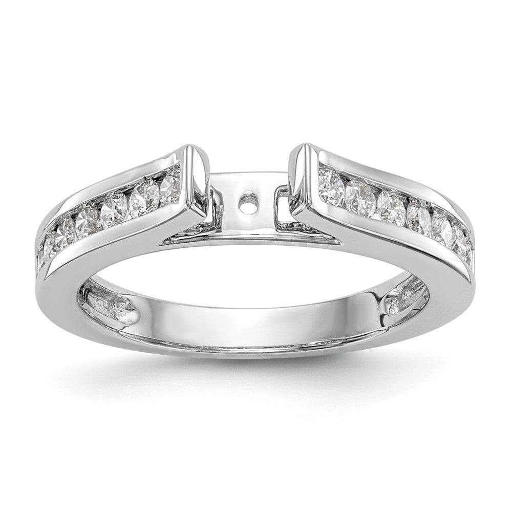 14K White Gold Peg Set 1/3 carat Channel-set Diamond Semi-mount Engagement Ring